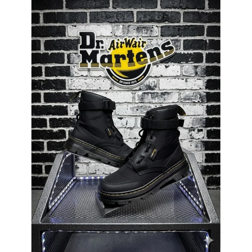 Dr. Martens Combs Tech 🖤II Cordura Black Utility Boots Zip Front Tactical‎